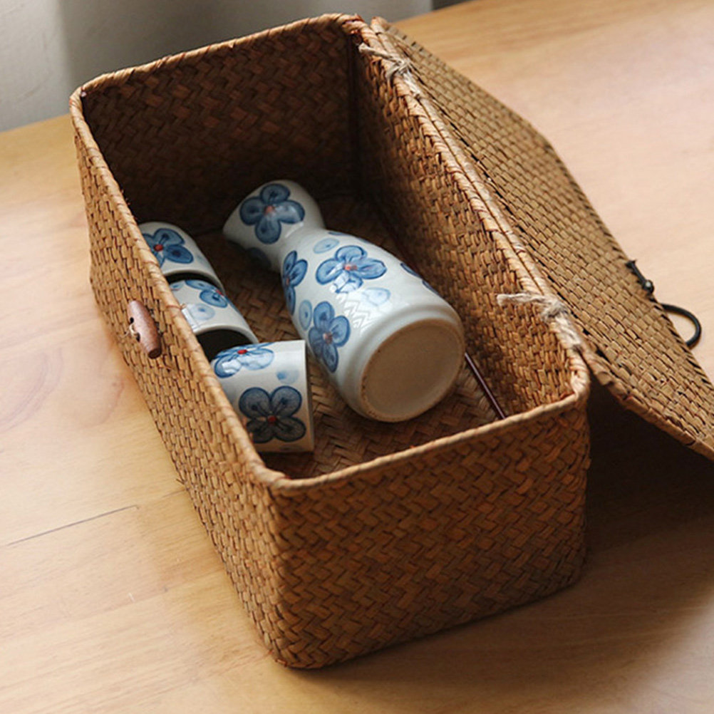 Sustainable Living Is - 2Pcs Sustainable Seaweed Woven Storage Basket