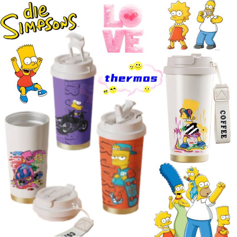Stainless Steel Straw - The Simpsons Bart Lisa Maggie Creative