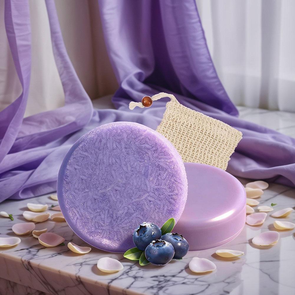 Bar Soap Shampoo Solid - Plant-Based Blueberry Shampoo Bar Essence Soap
