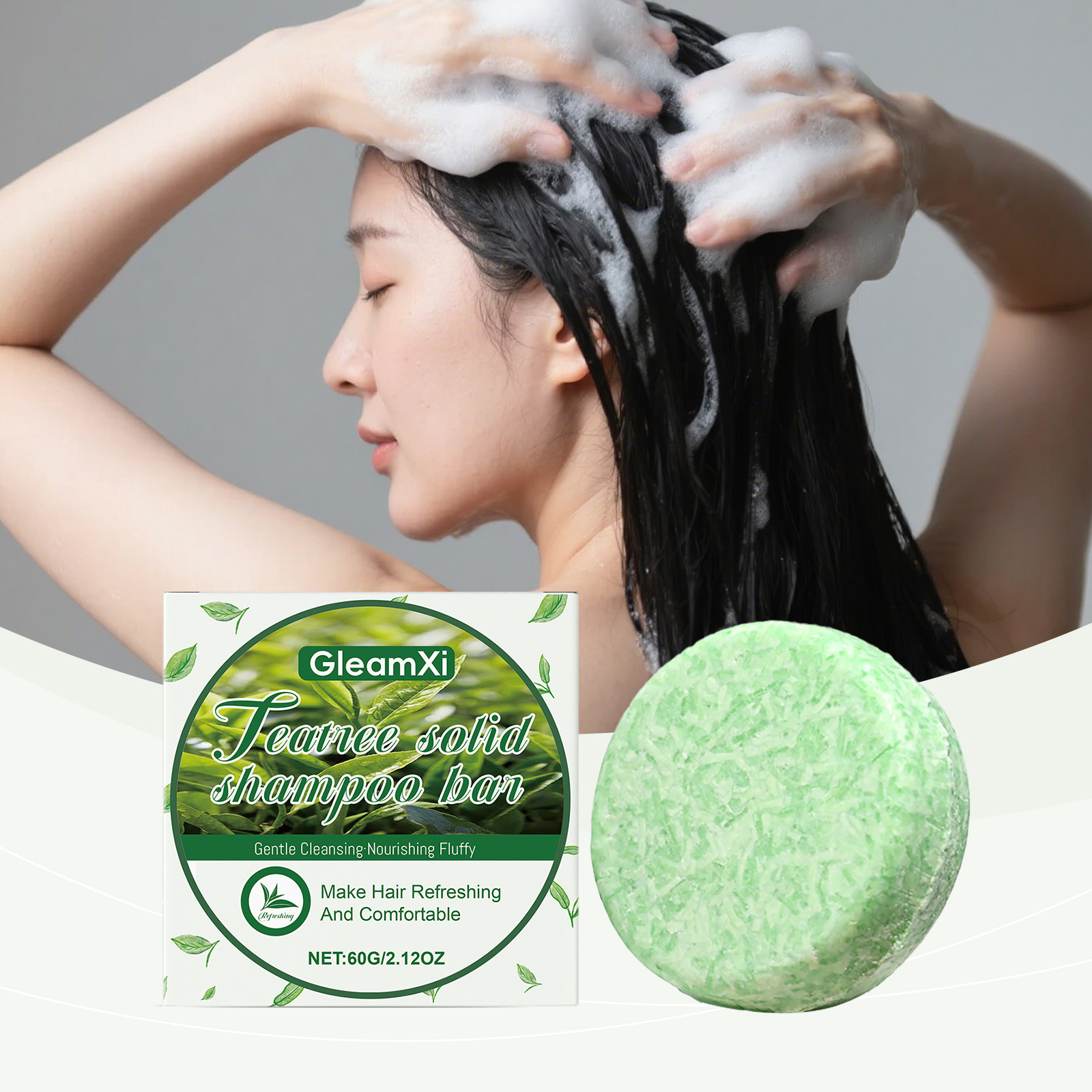 Bar Soap Shampoo Solid - Gleamxi Tea Tree Solid Shampoo Bar