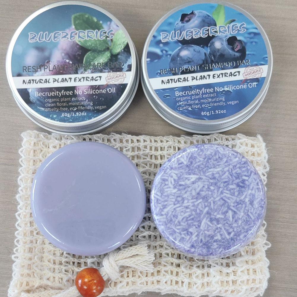 Bar Soap Shampoo Solid - Natural Silicone-Free Blueberry Shampoo Bar, Essence
