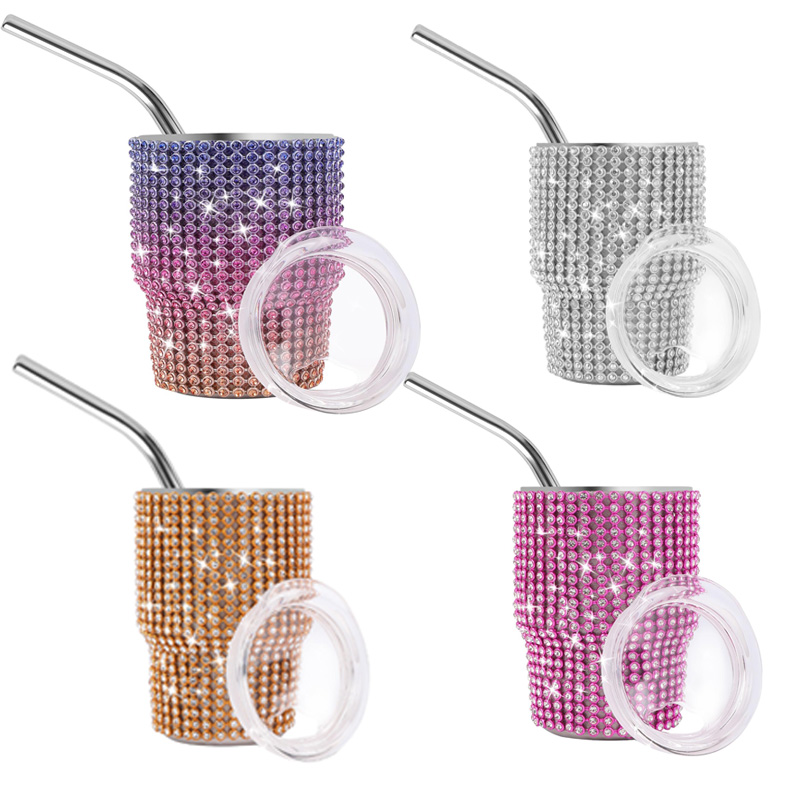 Stainless Steel Straw - Bling Diamond 3 oz Mini liquor