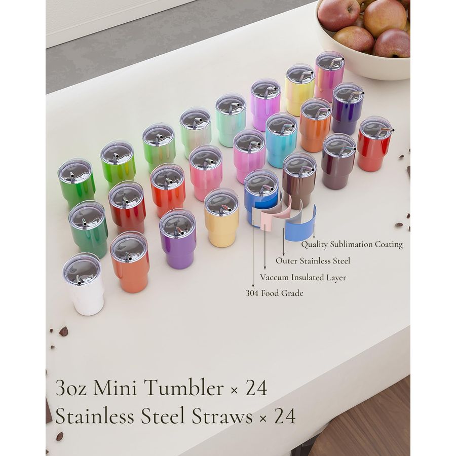 3oz Mini Tumbler Shot Glass wi – обзор и цена Stainless Steel Straw