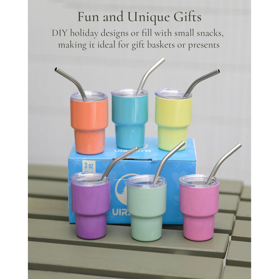 3oz Mini Tumbler Shot Glass wi – обзор и цена Stainless Steel Straw