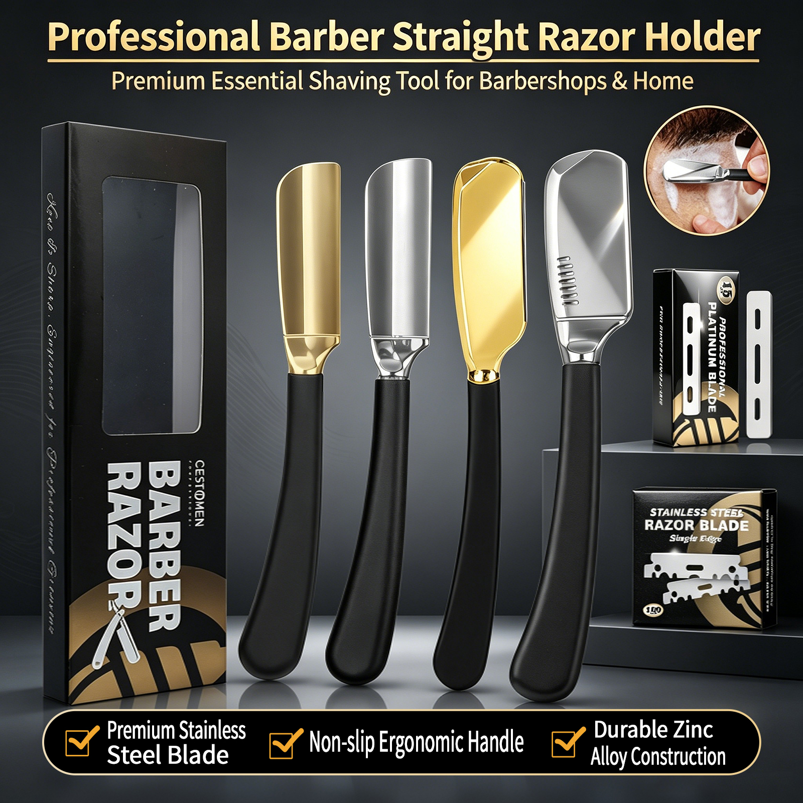 1Pc Pro Baber Beard Straight E – обзор и цена Safety Razor Handle
