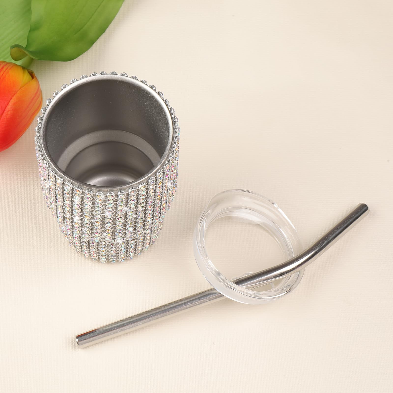 Bling Diamond 3 oz Mini liquor – обзор и цена Stainless Steel Straw
